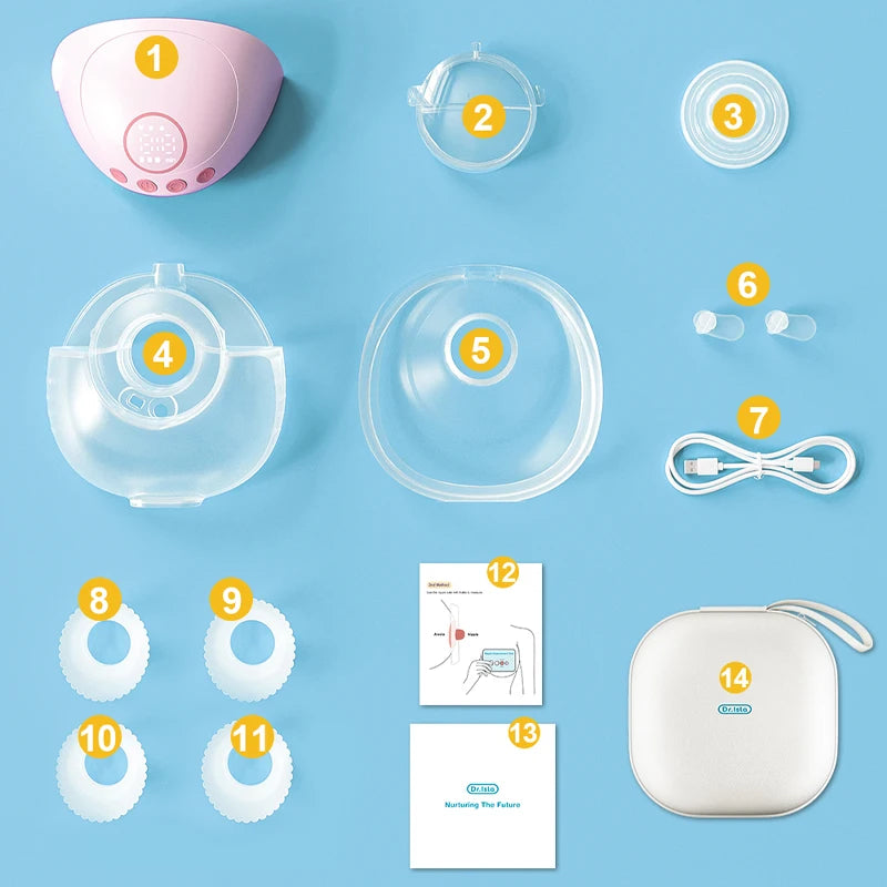 MAMIJOY Wearable Electric Breast Pump 3 Smart Memory Modes 12 Suction Levels ≤35dB Low Noise Comfortable＆Better Fit EB60