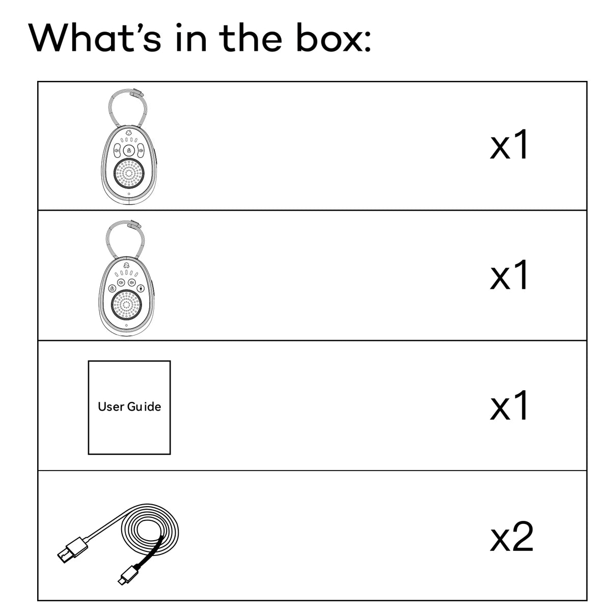 Portable Baby White Noise Machine With Lullaby Timer Travel White Noise A Pair Built in 1000mAh Battery For Sleeping Baby Adults
