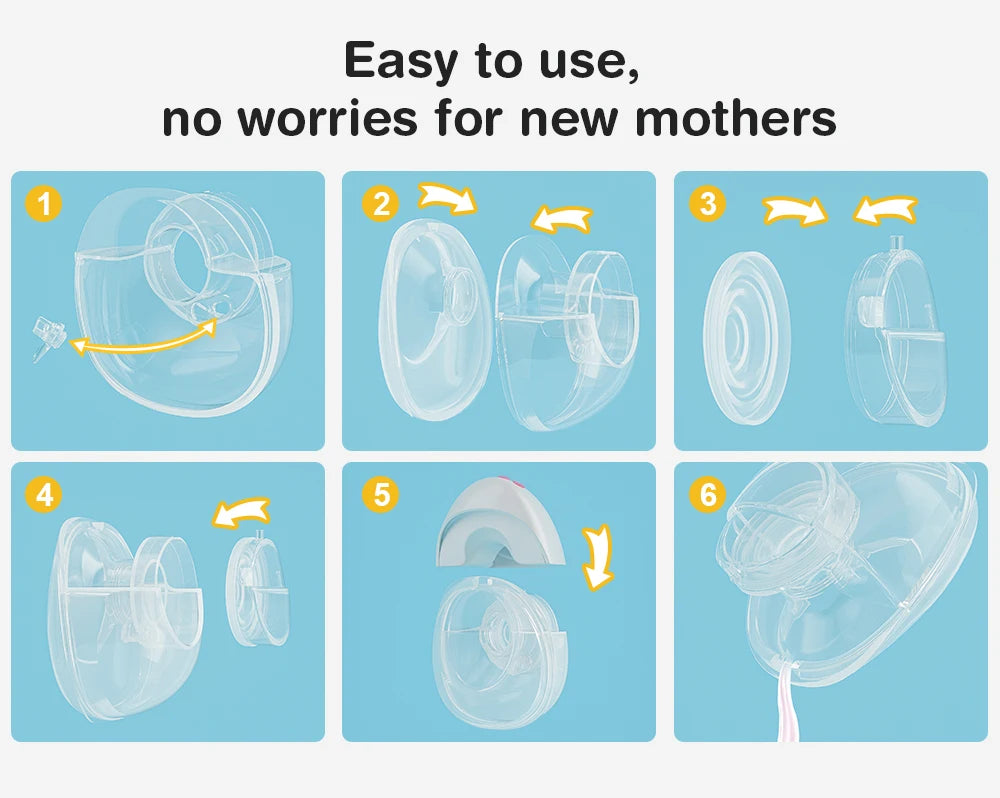 MAMIJOY Wearable Electric Breast Pump 3 Smart Memory Modes 12 Suction Levels ≤35dB Low Noise Comfortable＆Better Fit EB60