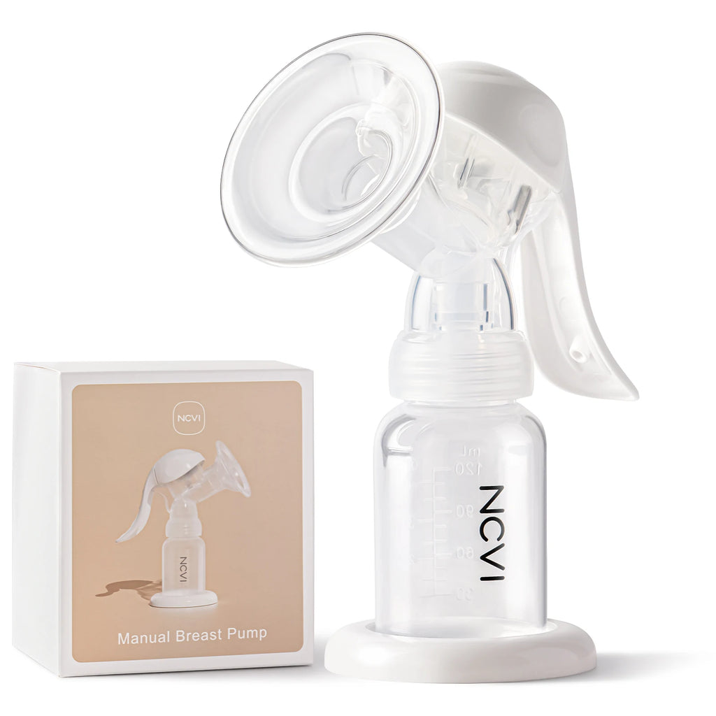 NCVI Manual Breast Pump BPA Free 20mm Silicone Flange 4oz Adjustable Suction Single Hand Pump Fit Small Nipple Breastfeeding Use