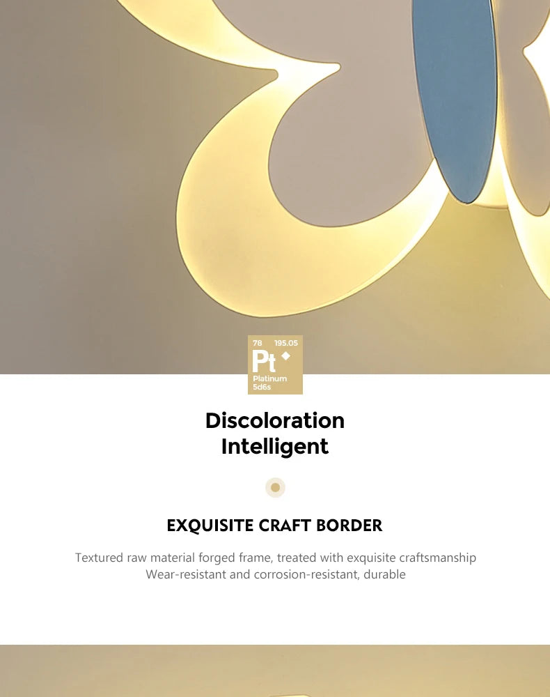 Modern Children's Room Butterfly Wall Light For Bedroom Bedside Wall Lamp Creative Personality Wall Decor LED Butterfly Sconce