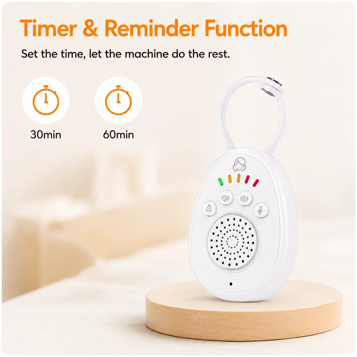 Portable Baby White Noise Machine With Lullaby Timer Travel White Noise A Pair Built in 1000mAh Battery For Sleeping Baby Adults