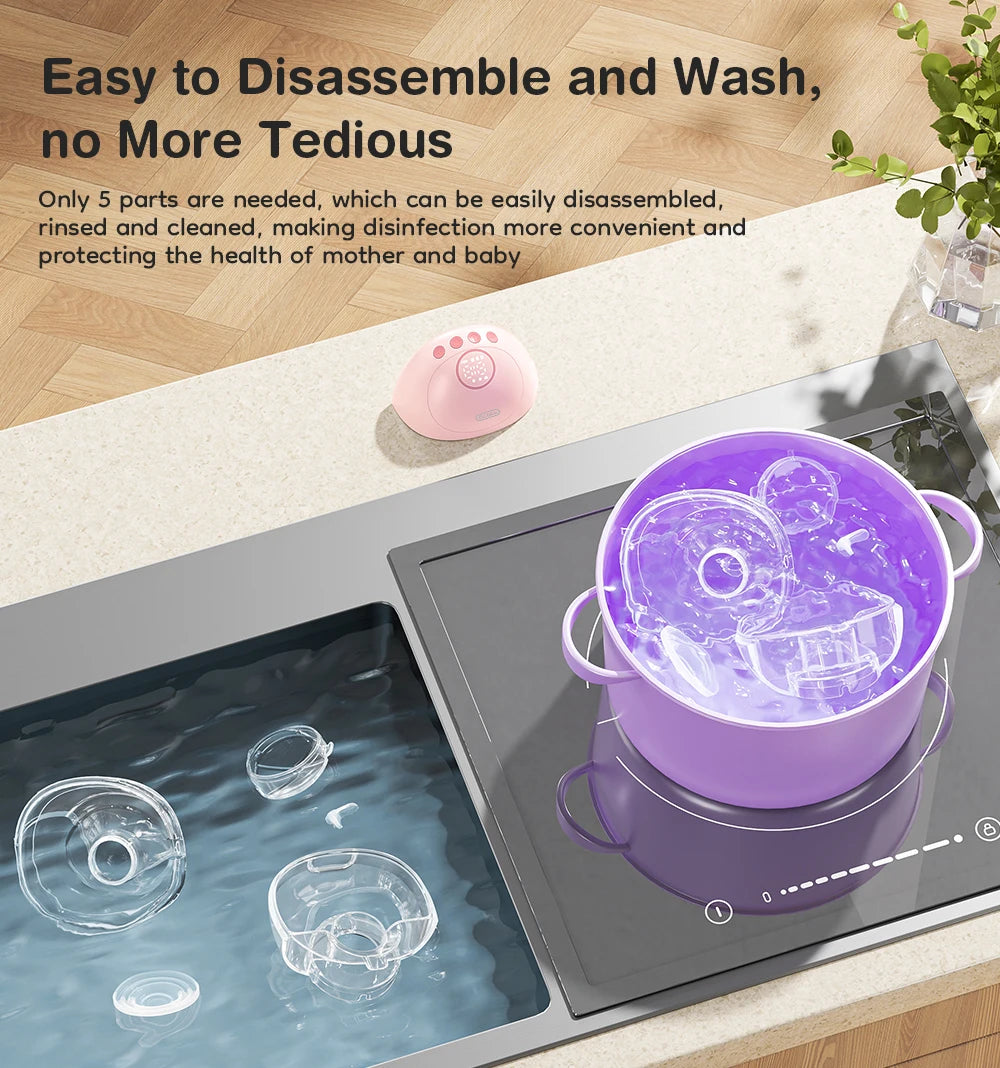 MAMIJOY Wearable Electric Breast Pump 3 Smart Memory Modes 12 Suction Levels ≤35dB Low Noise Comfortable＆Better Fit EB60