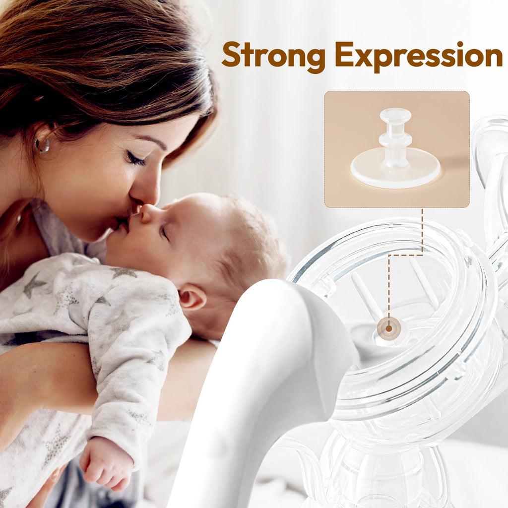 NCVI Manual Breast Pump BPA Free 20mm Silicone Flange 4oz Adjustable Suction Single Hand Pump Fit Small Nipple Breastfeeding Use