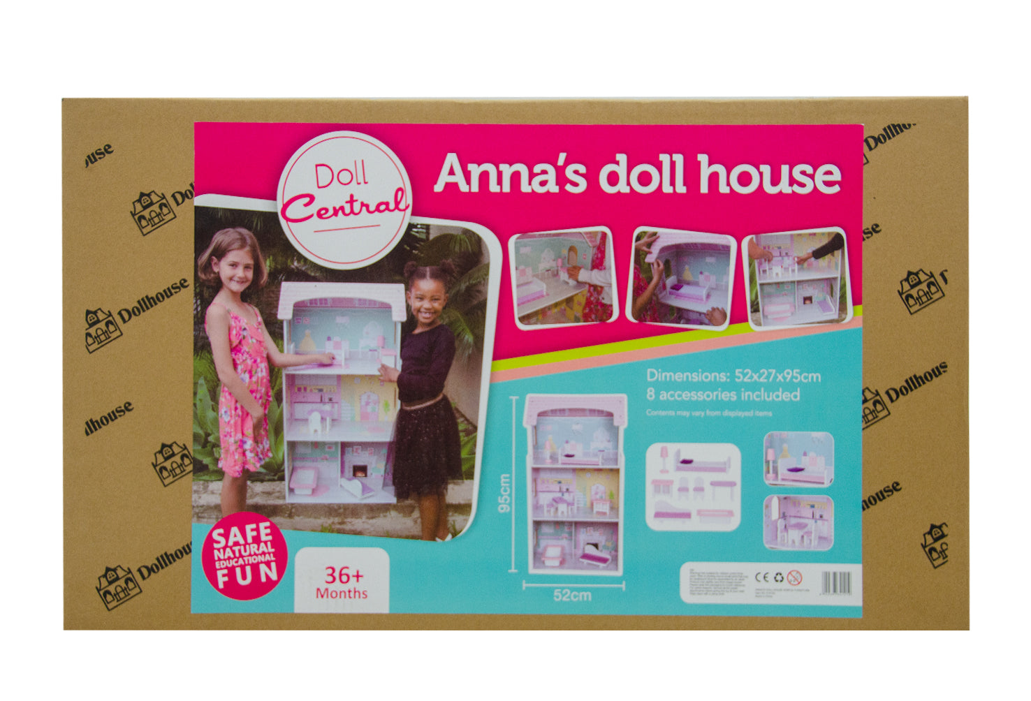 Anna's Doll House W/8PCE Furniture - Image 3