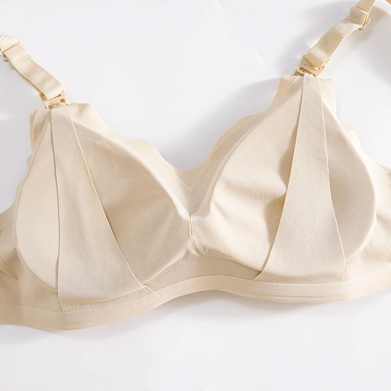 Comfortable Seamless Breast Feeding Bra Wire Free Nursing Bra Front Opening Maternity Special Breastfeeding Underwear Breathable