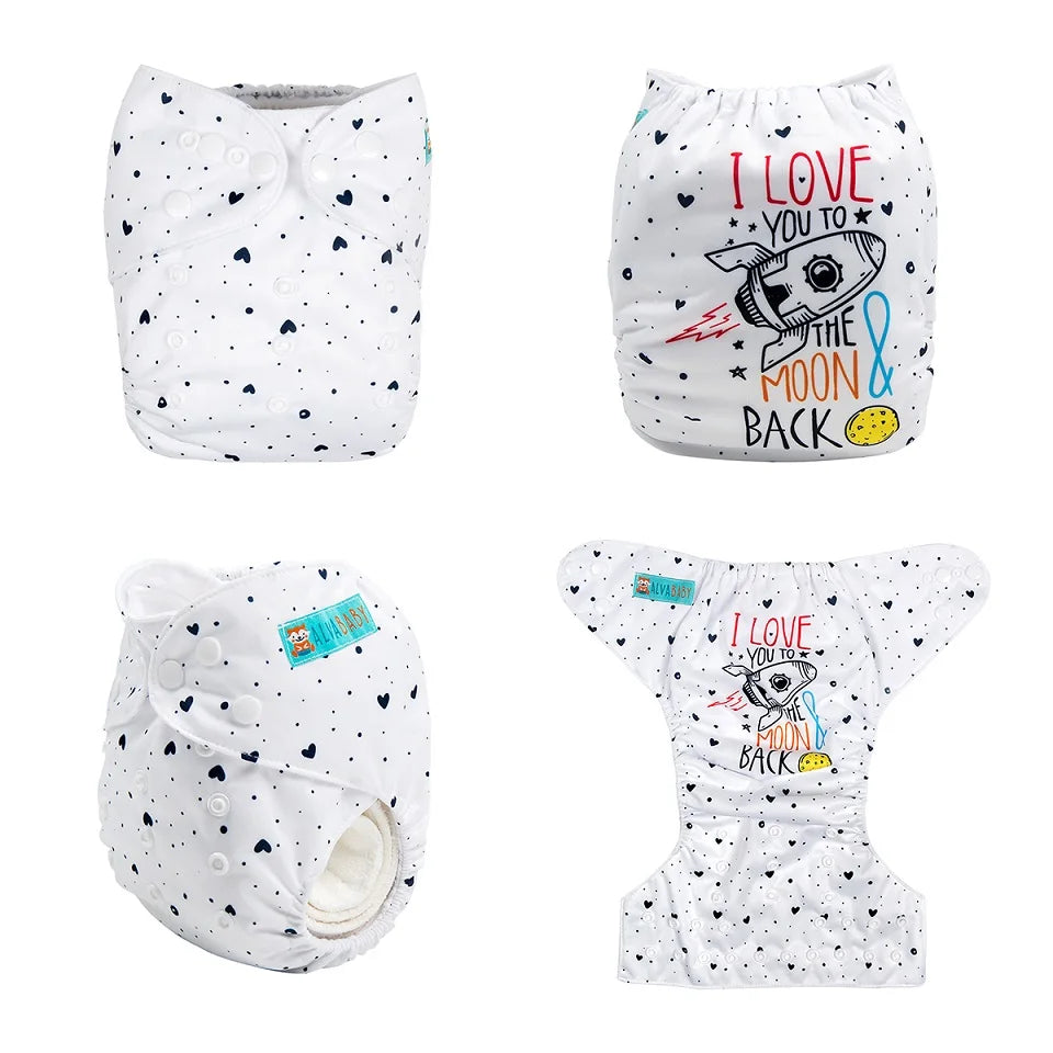ALVABABY One Size Cloth Diaper Reusable Modern Cloth Nappy Digital Position Pocket Diaper Shell