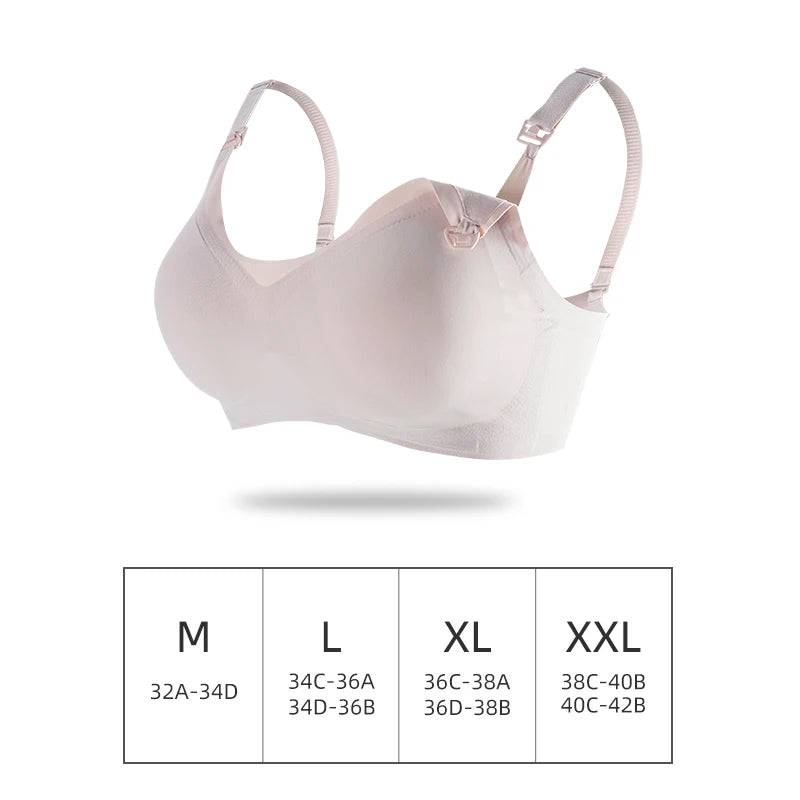 Nursing Bra Front Opening Wire Free Seamless Maternity Underwear Breathable Removable Foam Pads Model 01