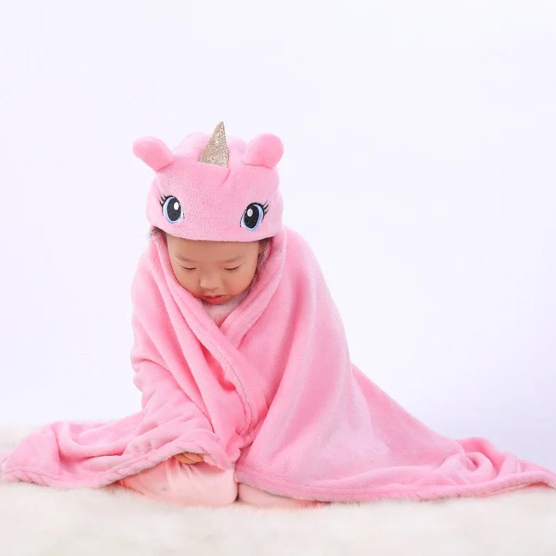 2024 New Flannel Baby Blanket 3D Animal 3D Cloak Children's Cartoon Bathtowel