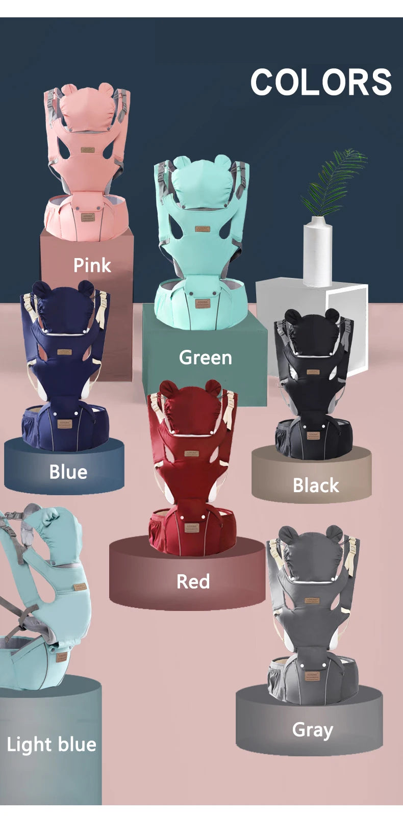 Baby Carrier Ergonomic Baby Hipseat Carrier Front Facing Kangaroo Baby Wrap Carrier Infant Sling Infant Hipseat Waist Baby Gear