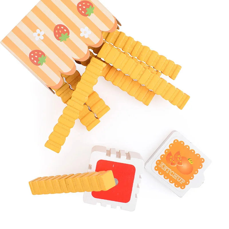 Magnetic Tool Kitchen Montessori Brain Game Toy Hamburger Play House Toys Simulation Seasoning Baking Toy Wooden Educational Toy