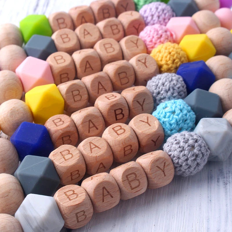 Baby Pacifier Clip Holder Free personalized name Food Silicone Teething With Newborn Gift Anti-drop Chain