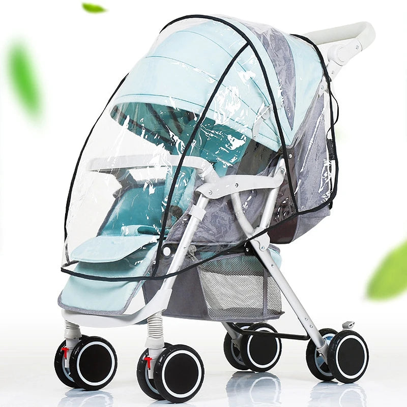 Stroller Rain Cover Transparent Wind Dust Shield Universal Trolley Umbrella Raincoat Baby Car Seat Cover Sunshade Breathable