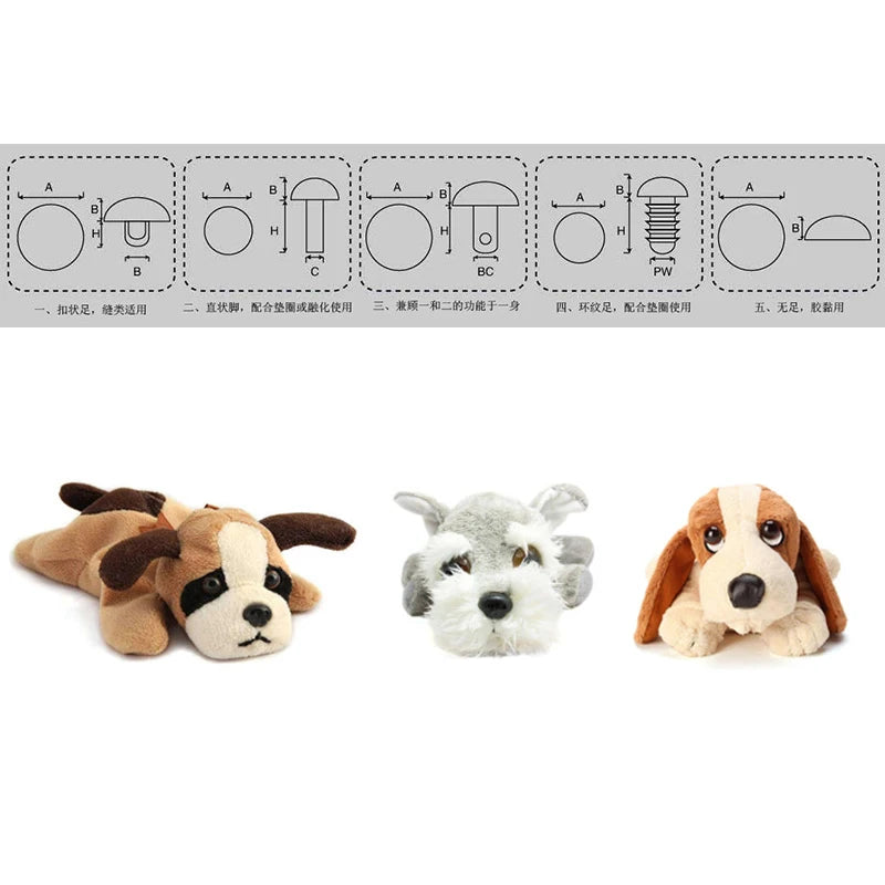 20pcs Black Plastic Crafts Safety Eyes for Teddy Bear Soft Toy Animal Doll Amigurumi DIY Accessories  For Toy Gift