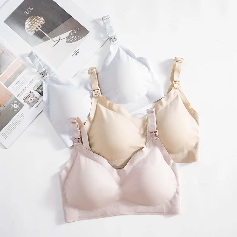 Comfortable Seamless Breast Feeding Bra Wire Free Nursing Bra Front Opening Maternity Special Breastfeeding Underwear Breathable