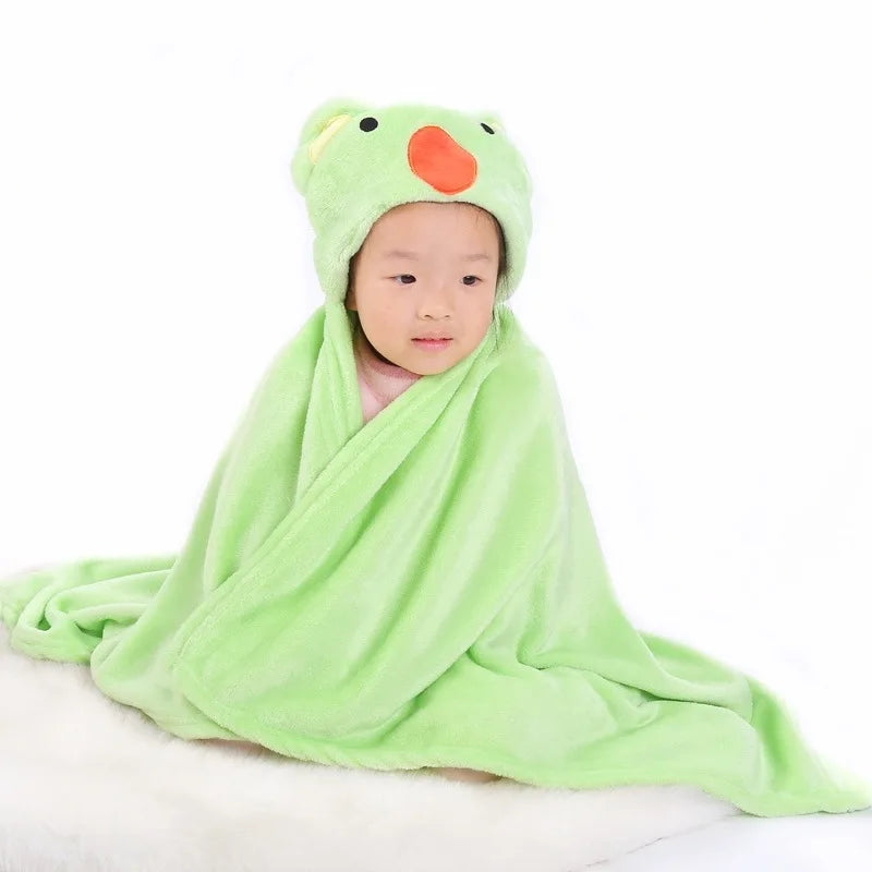 2024 New Flannel Baby Blanket 3D Animal 3D Cloak Children's Cartoon Bathtowel