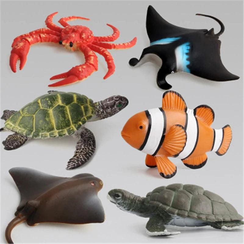 New Simulation ocean Animals Model Toys Whale Shark Sea turtle  Sets Animal Plastic Action Figures Educational Toy Figure Gift