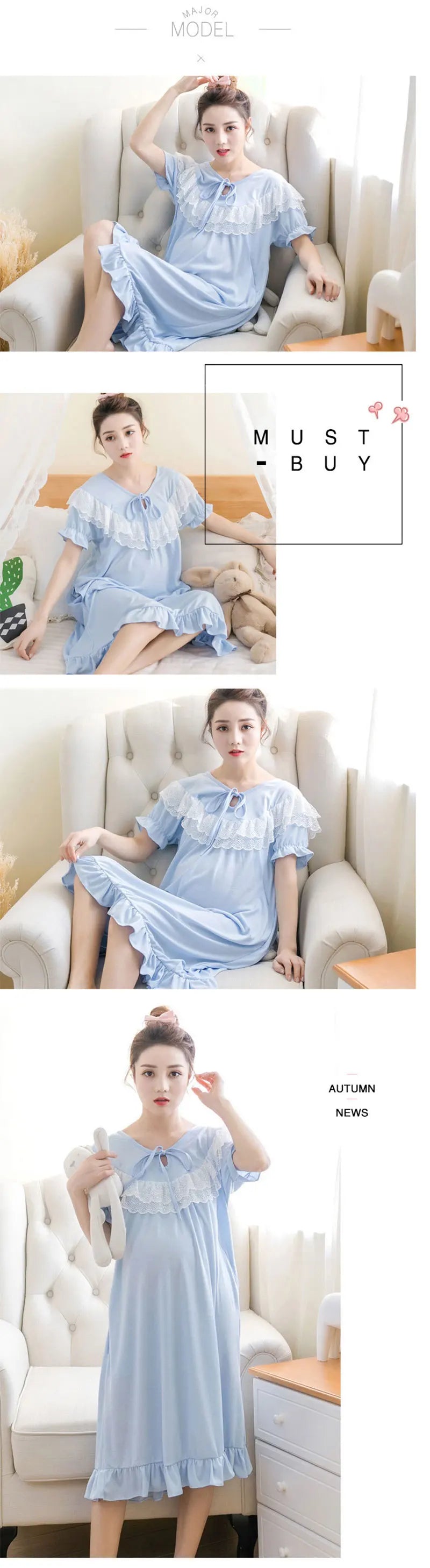 Summer Maternity Breastfeeding Nursing Nightgowns  Mothers Nightwear Breastfeeding Pajamas Pregnancy Dress Maternity Pajamas