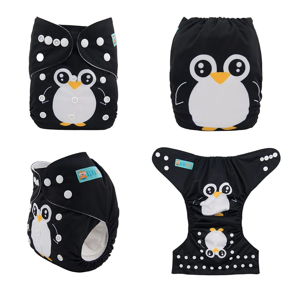 ALVABABY One Size Cloth Diaper Reusable Modern Cloth Nappy Digital Position Pocket Diaper Shell