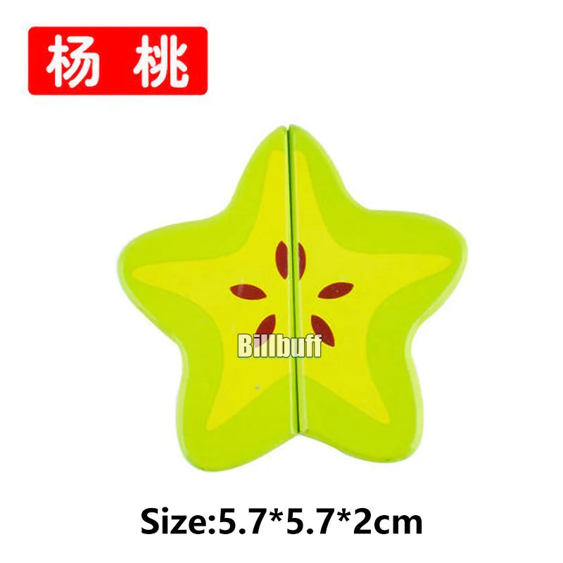 Montessori Wooden Magnetic Cutting Fruit Toy Banana Lemons Model Kitchen Educational Toy