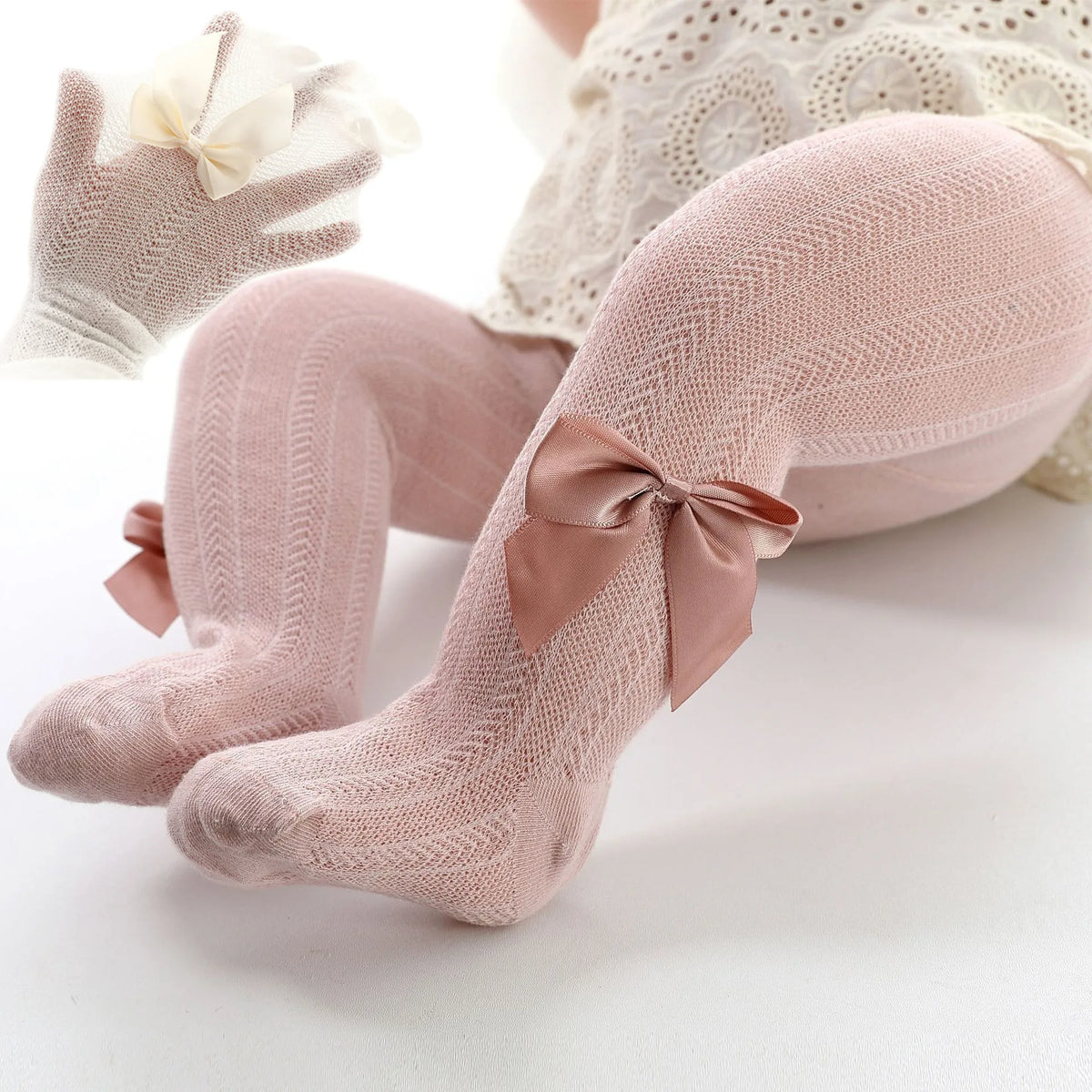 Summer New Baby Girl Pantyhose Mesh Kids Tight Bow Children's Pantyhose Thin Princess Girl's Bottom Pantyhose Tights