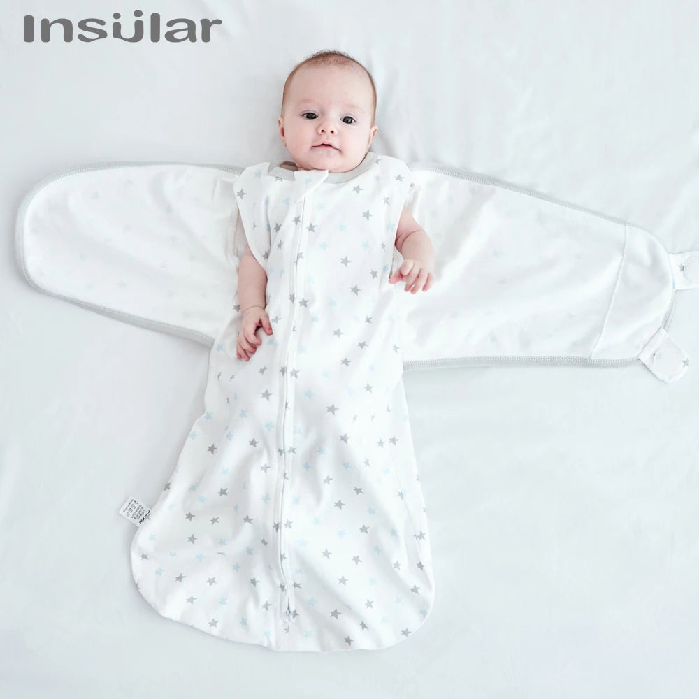 Insular Newborn Baby Anti Shock Swaddling Sleeping Bag Spring And Summer Thin Baby Anti Shock Artifact Newborn Bag Held Cotton