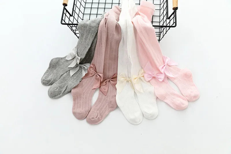 Summer New Baby Girl Pantyhose Mesh Kids Tight Bow Children's Pantyhose Thin Princess Girl's Bottom Pantyhose Tights