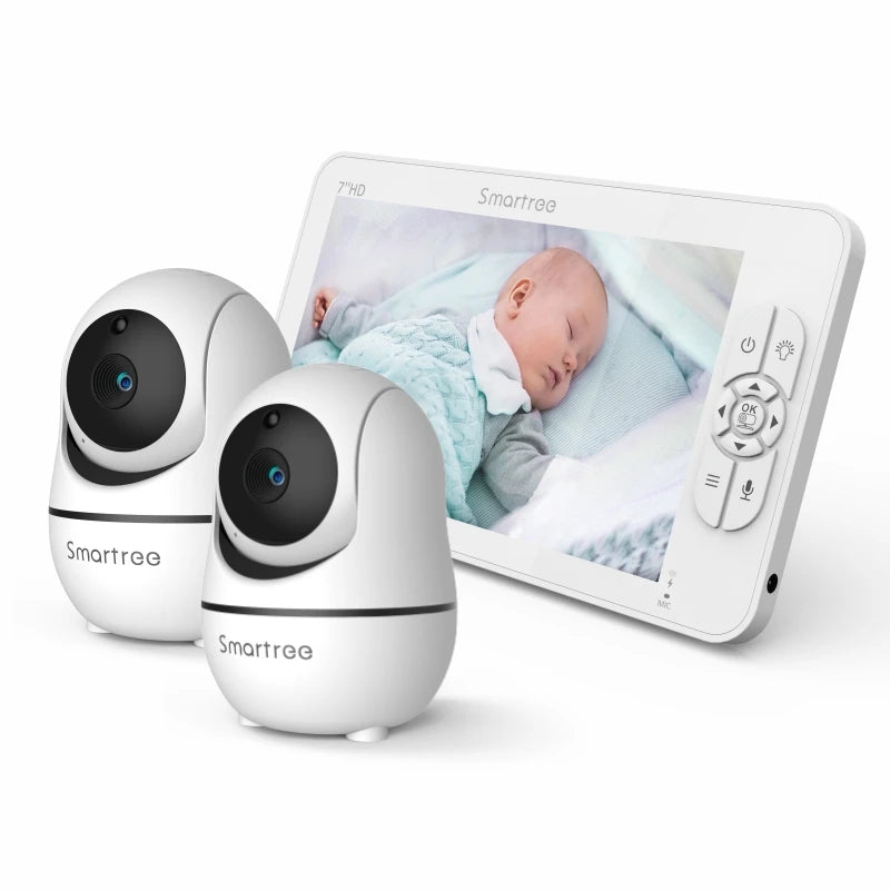 7" Video Baby Monitor, 720P HD Display, IPS , Support 2 HDCams, 24Hour Battery Life, 1000ft Range, Split mode