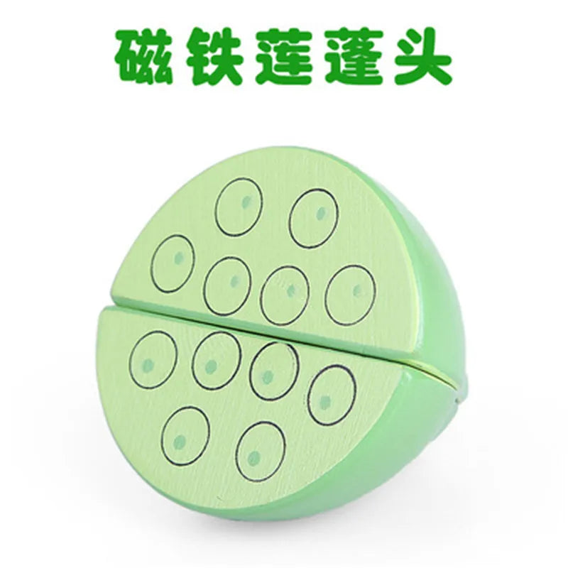 New Baby Magnet Chechele Montessori Educational 3D Vegetable Fruit Onion Wooden  kitchen toy Coordination Toy for children Gifts