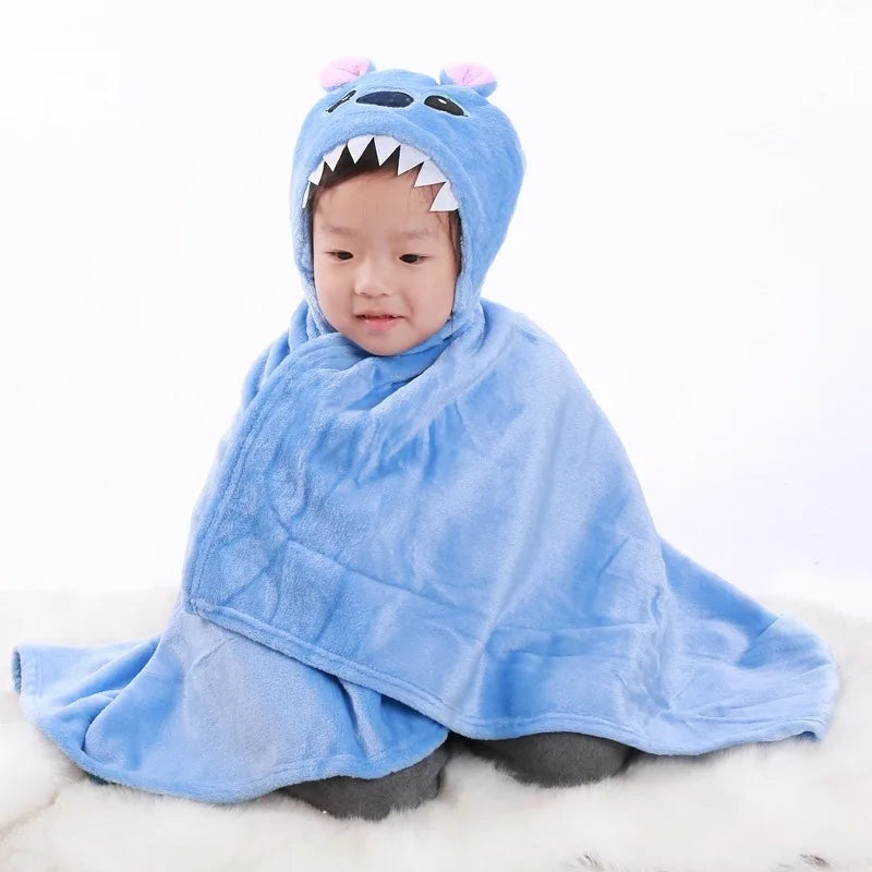 2024 New Flannel Baby Blanket 3D Animal 3D Cloak Children's Cartoon Bathtowel
