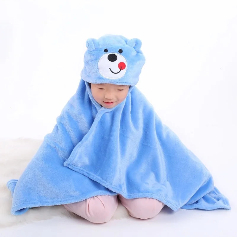 2024 New Flannel Baby Blanket 3D Animal 3D Cloak Children's Cartoon Bathtowel