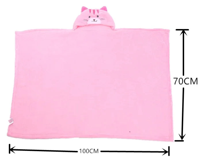 2024 New Flannel Baby Blanket 3D Animal 3D Cloak Children's Cartoon Bathtowel