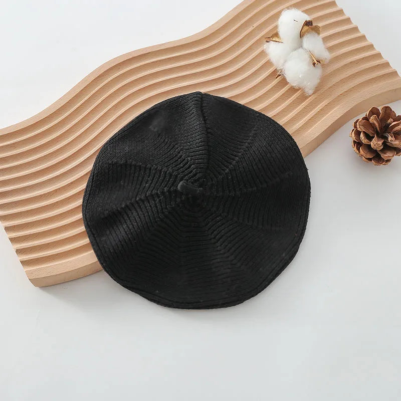 MILANCEL New Baby Knitting Berets Cotton Kids Cap Solid Newbron Korean Girls Hat