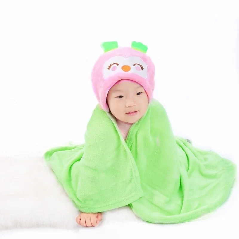 2024 New Flannel Baby Blanket 3D Animal 3D Cloak Children's Cartoon Bathtowel