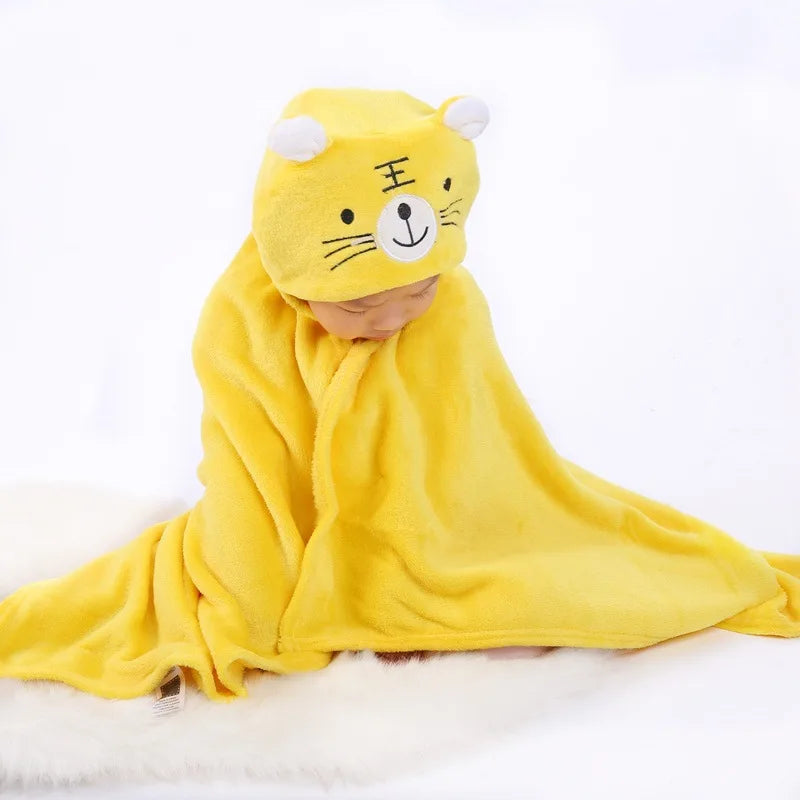 2024 New Flannel Baby Blanket 3D Animal 3D Cloak Children's Cartoon Bathtowel