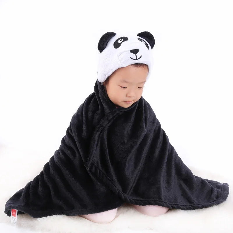 2024 New Flannel Baby Blanket 3D Animal 3D Cloak Children's Cartoon Bathtowel