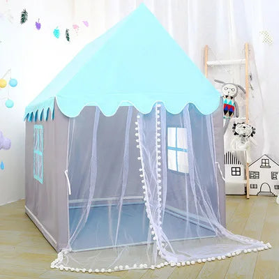 Wigwam 1.35M Folding Kids Tent Play House Pink Princess Castle for Girls Large Indoor Toy and Room Decor