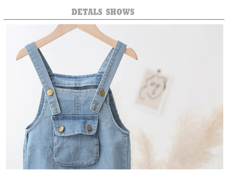 IENENS Baby Girls Overalls Kids Trousers Denim Dungarees Embroidery Butterfly Pants Toddler Infant  Jumpsuit 0-4 Years Clothes