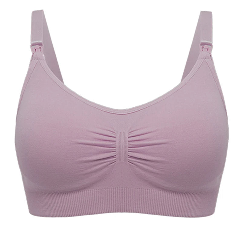 Nursing Bra Seamless Plus Size Breathable Open-Up Clasp Push Up For Breastfeeding Maternity Underwear