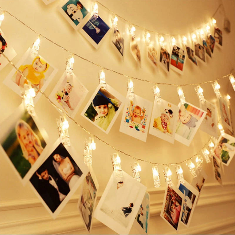 Led Card Photo Clip Lights Fairy String Lights For Wall Decor With 3M 6M 10M For Weddings And Parties