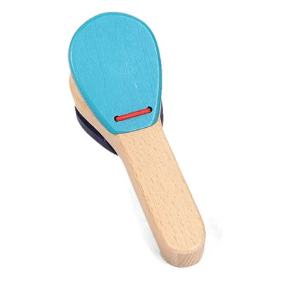 Montessori Wooden Orff Percussion Instrument Castanets Hand Clappers For Babies Educational Toy 1Pcs