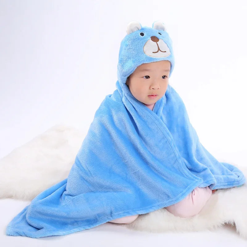 2024 New Flannel Baby Blanket 3D Animal 3D Cloak Children's Cartoon Bathtowel