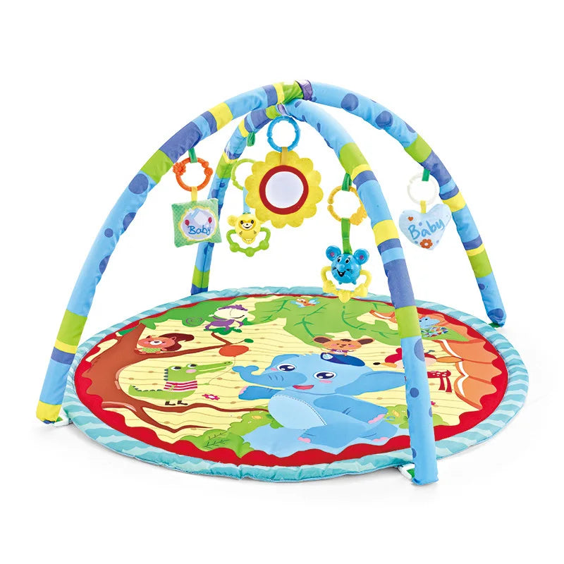 Multifunctional Fitness Frame Round Play Crawling Mat For Babies 0-12 Months Puzzle Game Blanket