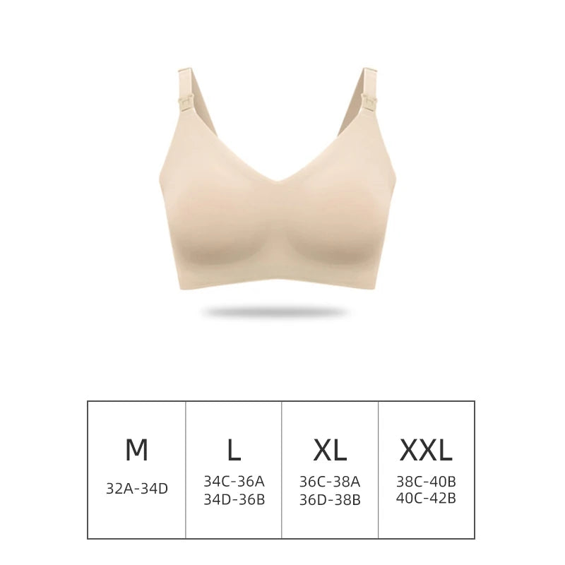 Nursing Bra Front Opening Wire Free Seamless Maternity Underwear Breathable Removable Foam Pads Model 01