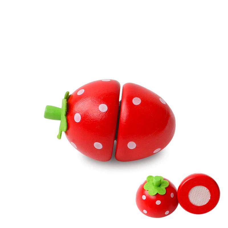 1Pcs Simulation Kitchen Cut Fruit Toys Paste Wooden Toy Chechele Food Fruit Vegetable Educational Toys Puzzle for Children Gifts