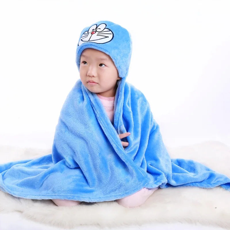2024 New Flannel Baby Blanket 3D Animal 3D Cloak Children's Cartoon Bathtowel