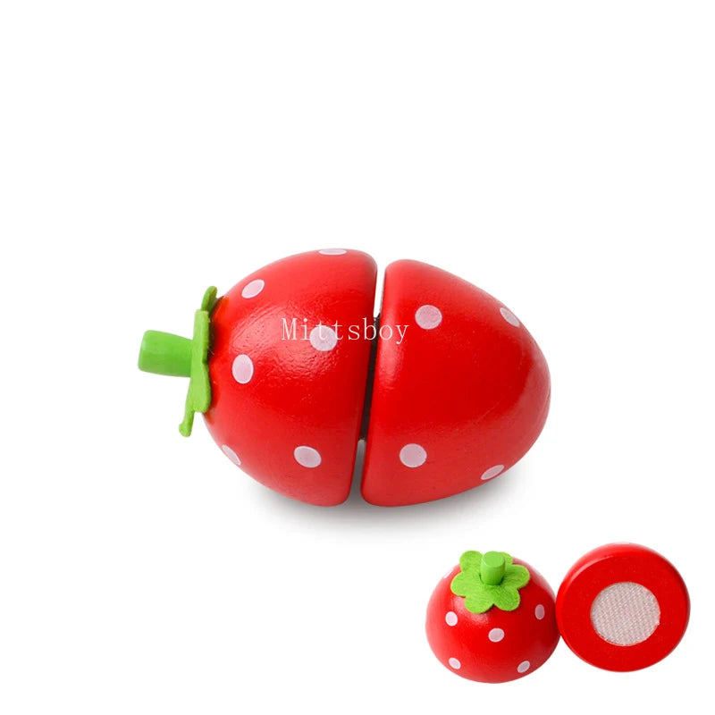 Chechele Wooden Kitchen Cut Fruit Toys Educational Puzzle For Children WDF01 Safe Eco Friendly
