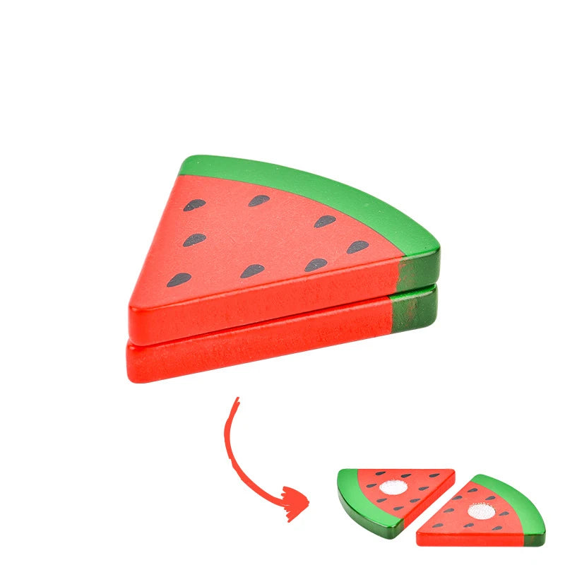 1Pcs Simulation Kitchen Cut Fruit Toys Paste Wooden Toy Chechele Food Fruit Vegetable Educational Toys Puzzle for Children Gifts