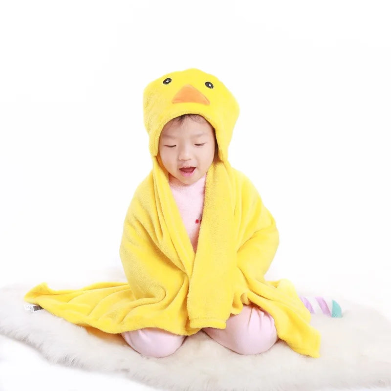 2024 New Flannel Baby Blanket 3D Animal 3D Cloak Children's Cartoon Bathtowel