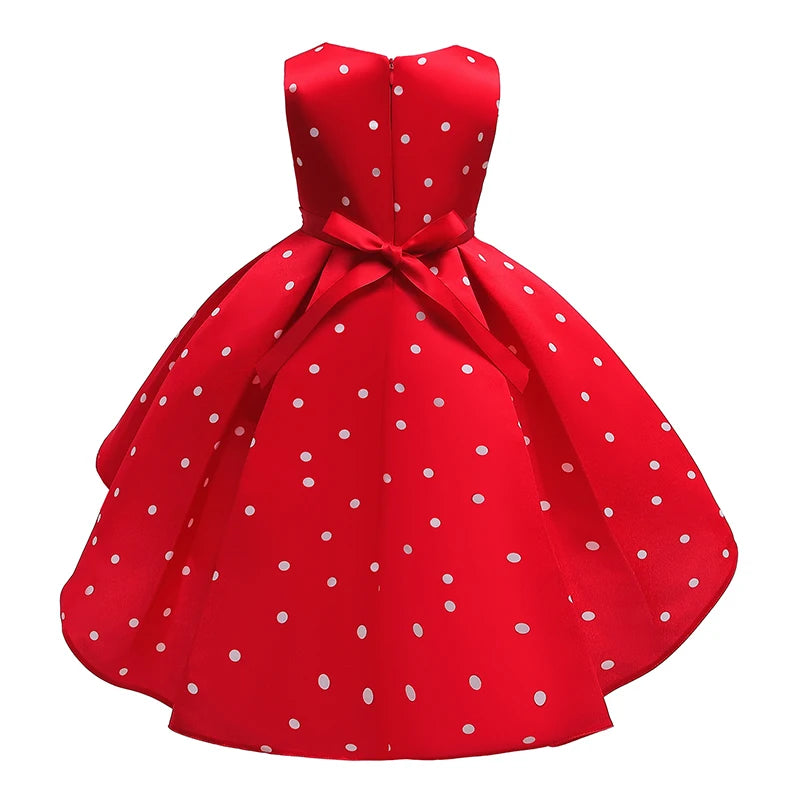 Baby Girls Flower Striped Dress For Girls Floral Wedding Party Dresses Kids Princess Christmas Dress Children Girls Clothing